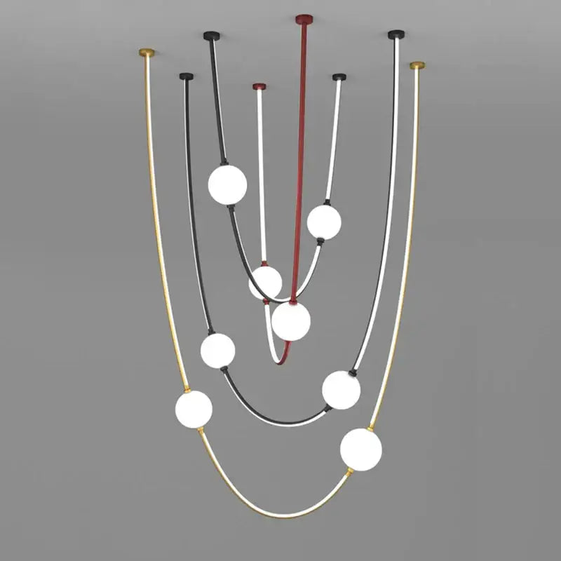 Modern minimalist black & white colorized led dimmable ceiling chandelier dining room