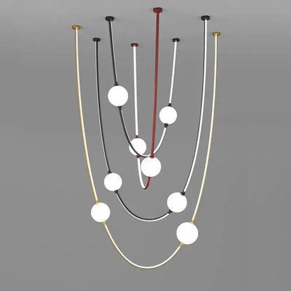Modern minimalist black & white colorized led dimmable ceiling chandelier dining room