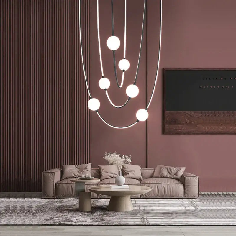 Modern minimalist black & white colorized led dimmable ceiling chandelier dining room
