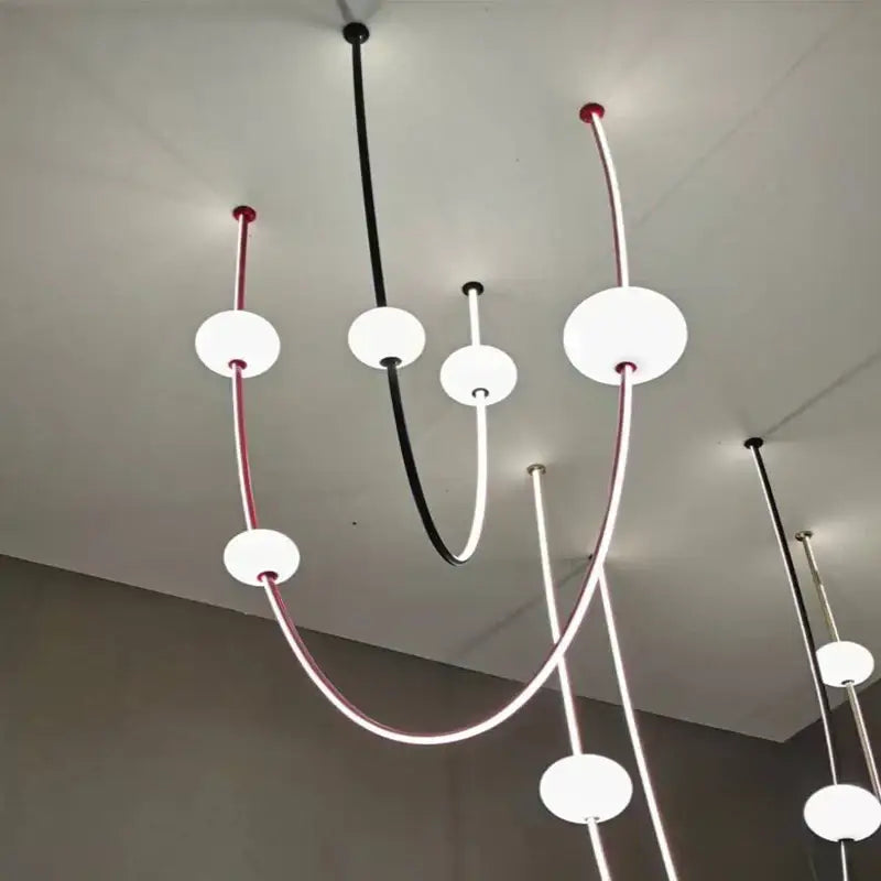 Modern minimalist black & white colorized led dimmable ceiling chandelier dining room