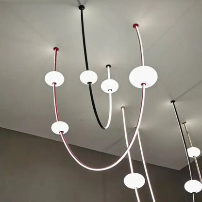 Modern minimalist black & white colorized led dimmable ceiling chandelier dining room