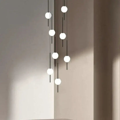Modern minimalist black & white creative led chandeliers living room