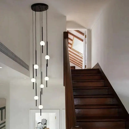 Modern minimalist black & white creative led chandeliers living room