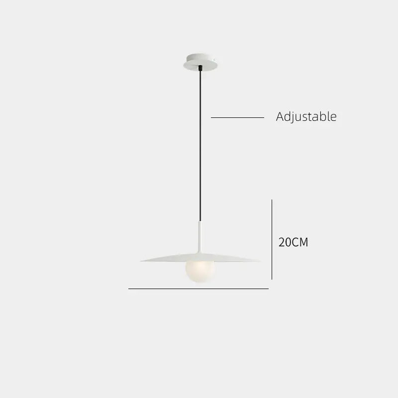 Modern minimalist black & white flying saucer dining room light