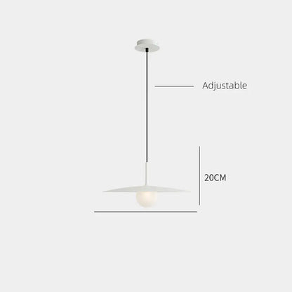 Modern minimalist black & white flying saucer dining room light