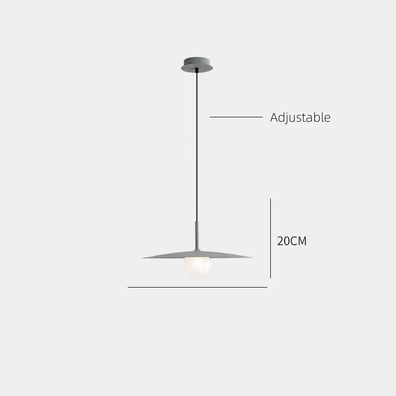 Modern minimalist black & white flying saucer dining room light