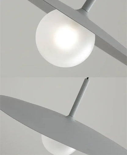 Modern minimalist black & white flying saucer dining room light