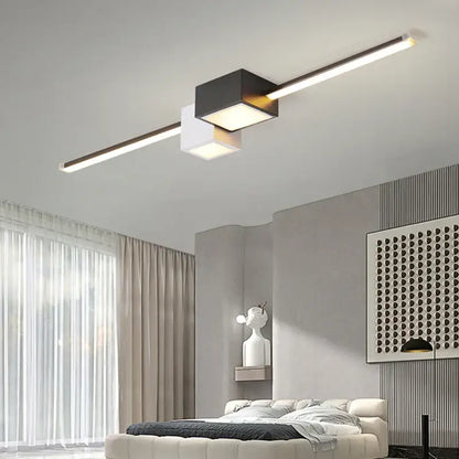 Modern minimalist black & white led ceiling light bedroom