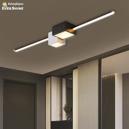 Modern minimalist black & white led ceiling light bedroom