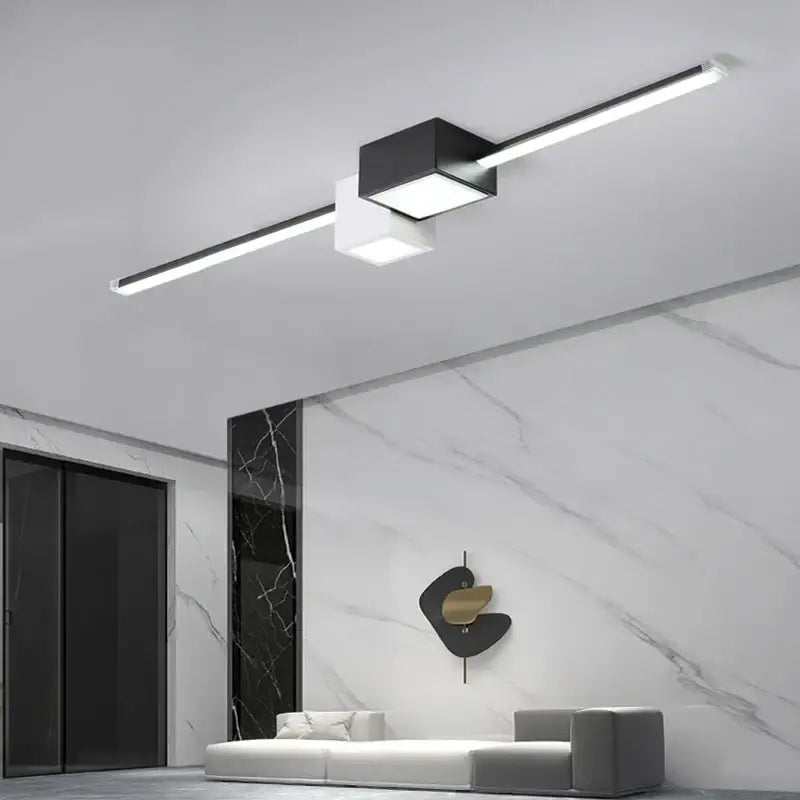 Modern minimalist black & white led ceiling light bedroom