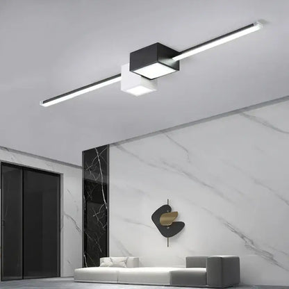 Modern minimalist black & white led ceiling light bedroom