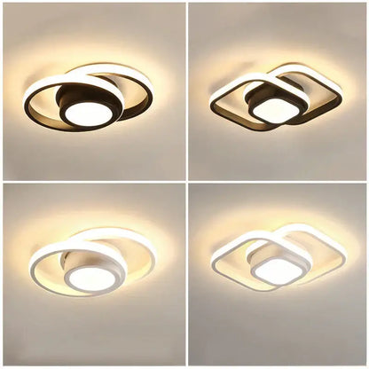 Modern minimalist black & white led ceiling lamp bedroom lighting