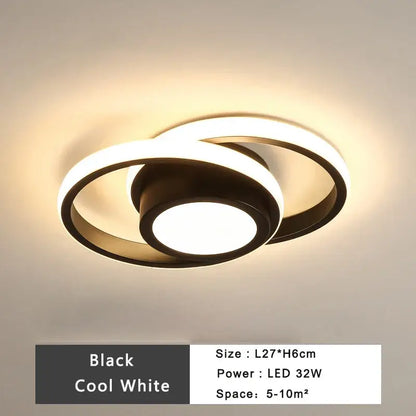 Modern minimalist black & white led ceiling lamp bedroom lighting