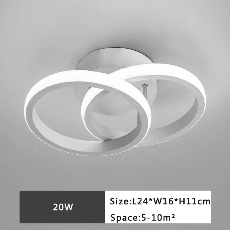 Modern minimalist black & white led ceiling lamp bedroom lighting