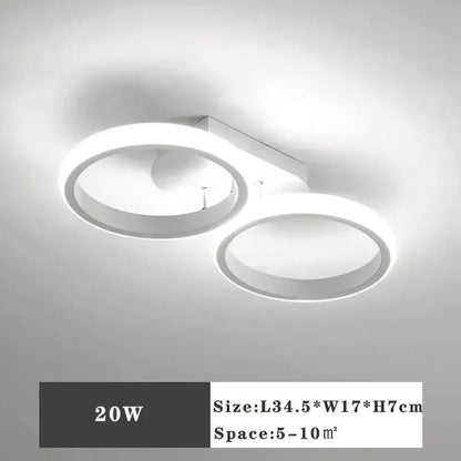 Modern minimalist black & white led ceiling lamp bedroom lighting