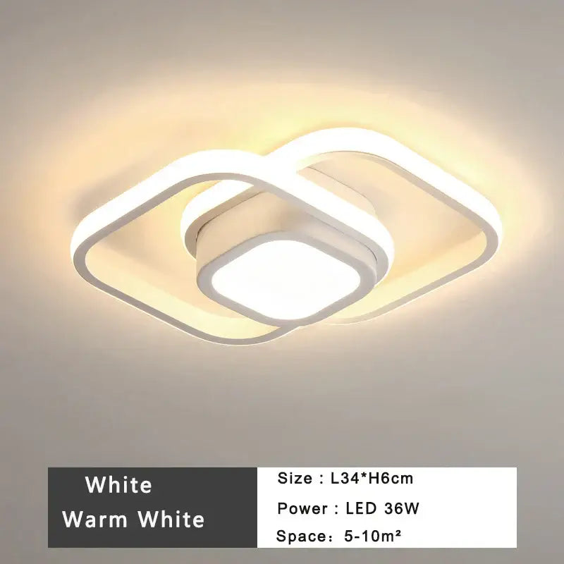 Modern minimalist black & white led ceiling lamp bedroom lighting