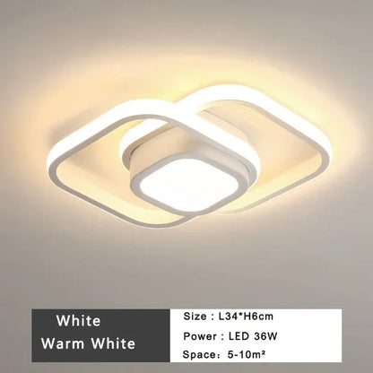 Modern minimalist black & white led ceiling lamp bedroom lighting