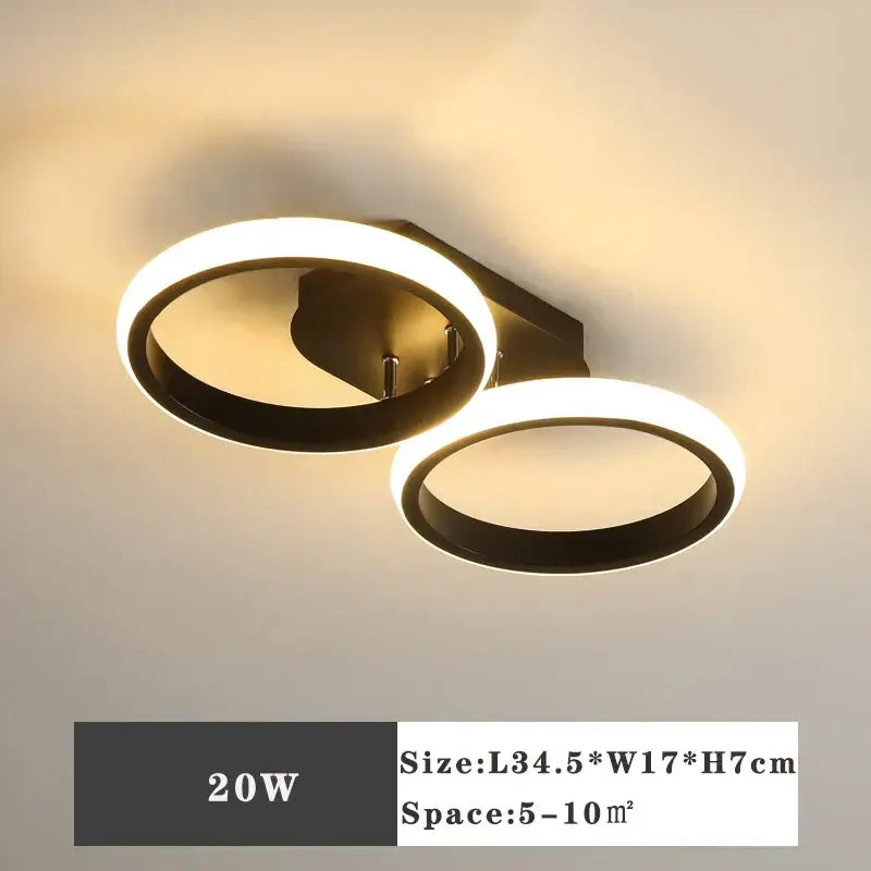 Modern minimalist black & white led ceiling lamp bedroom lighting