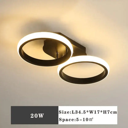 Modern minimalist black & white led ceiling lamp bedroom lighting