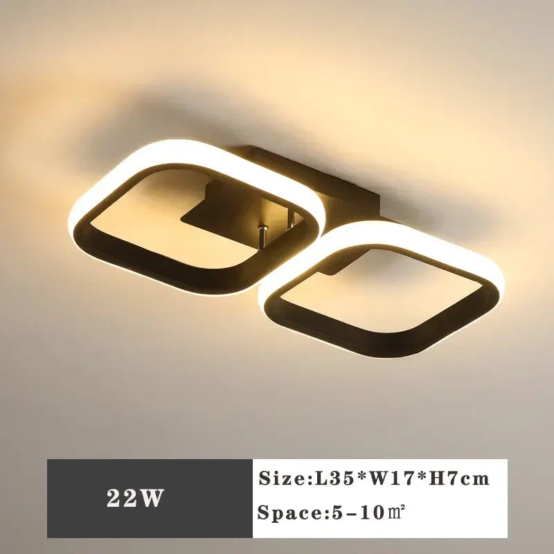 Modern minimalist black & white led ceiling lamp bedroom lighting