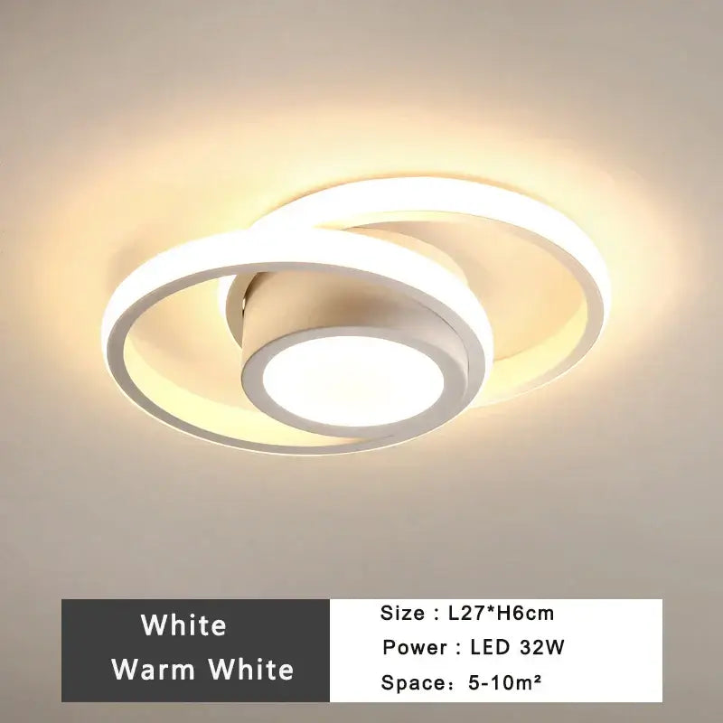 Modern minimalist black & white led ceiling lamp bedroom lighting