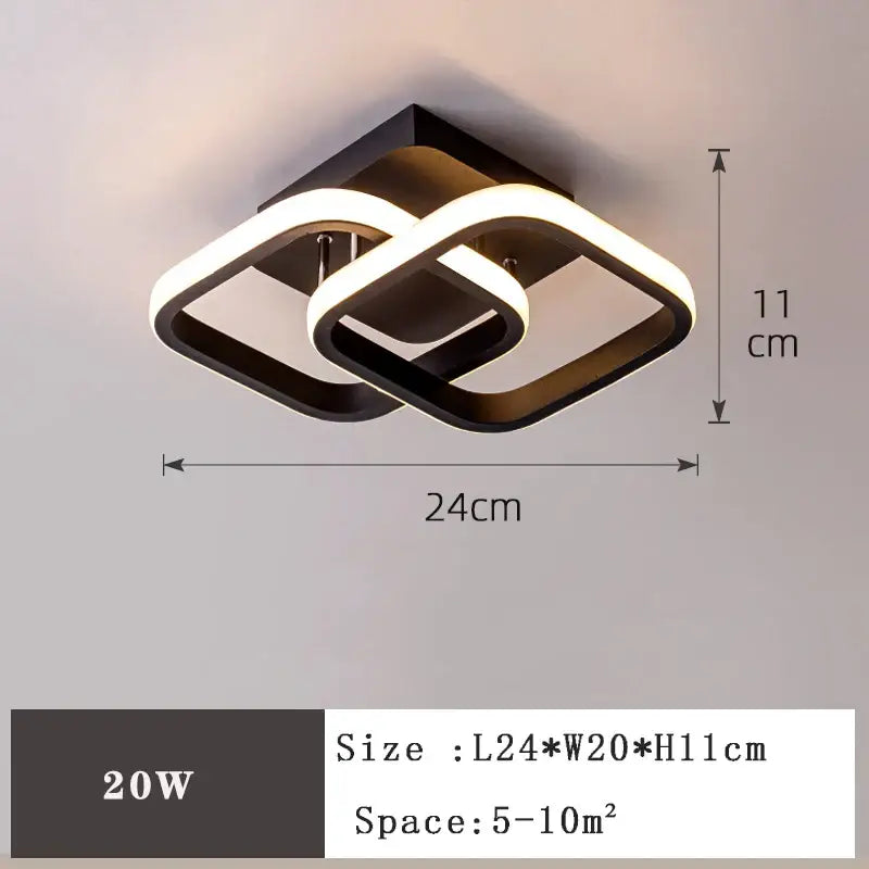 Modern minimalist black & white led ceiling lamp bedroom lighting
