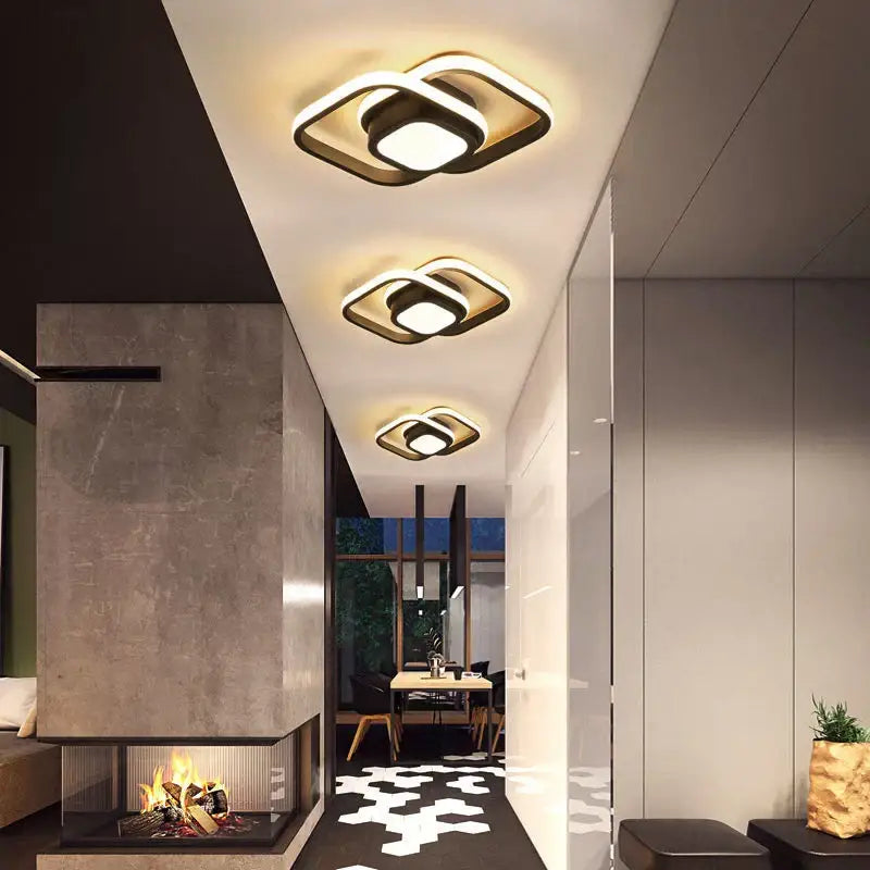 Modern minimalist black & white led ceiling lamp bedroom lighting