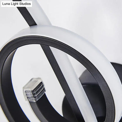 Modern minimalist black & white led ring sconce – bedroom wall light