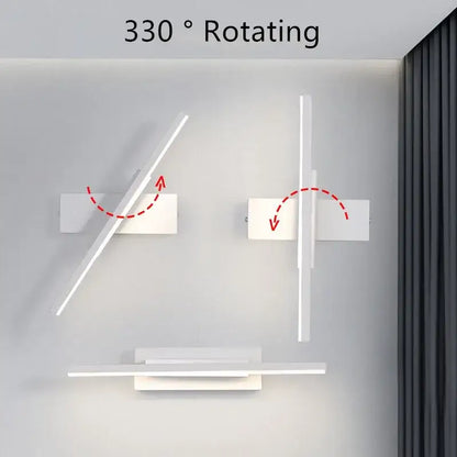 Modern minimalist black & white led wall lamp bedroom light