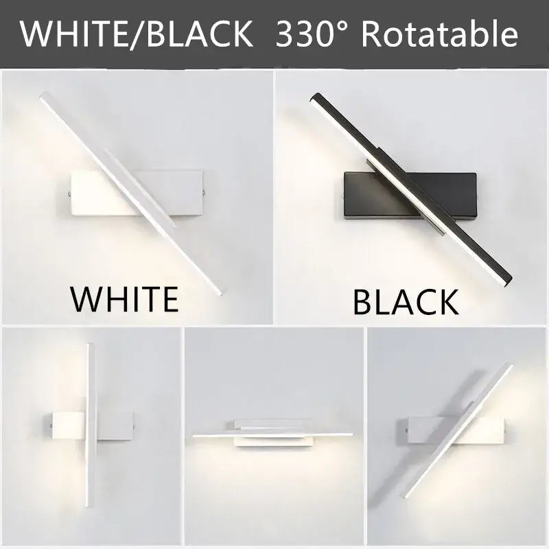 Modern minimalist black & white led wall lamp bedroom light