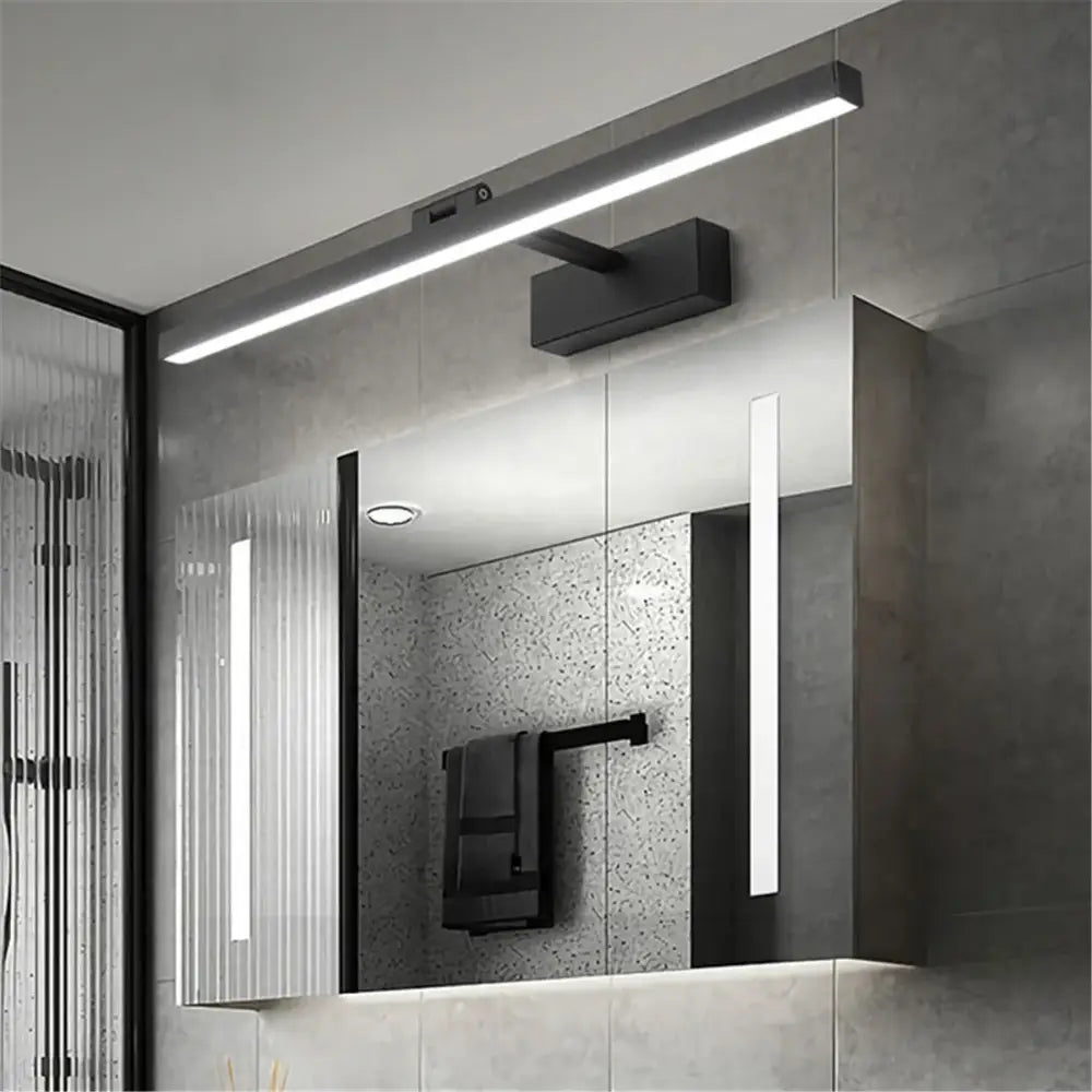 Modern minimalist black & white led wall lamp bedroom mirror light