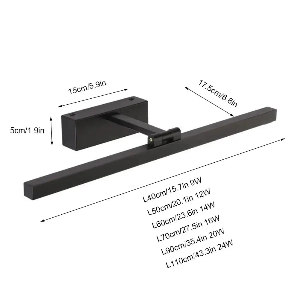 Modern minimalist black & white led wall lamp bedroom mirror light