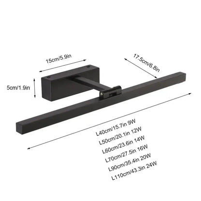 Modern minimalist black & white led wall lamp bedroom mirror light