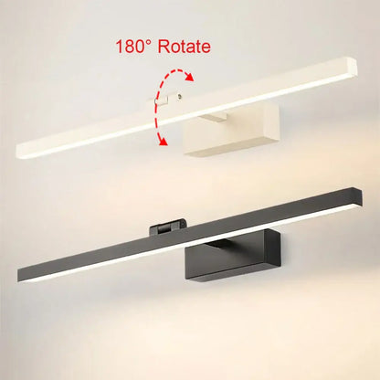 Modern minimalist black & white led wall lamp bedroom mirror light