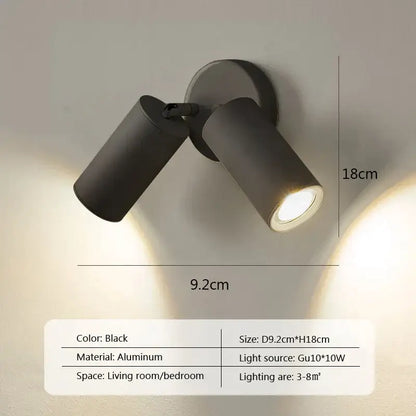 Modern minimalist black & white led wall lamp bedroom spotlight