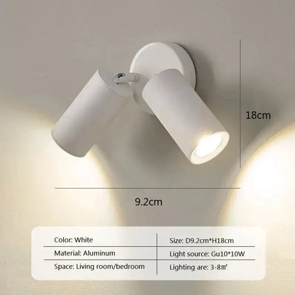 Modern minimalist black & white led wall lamp bedroom spotlight