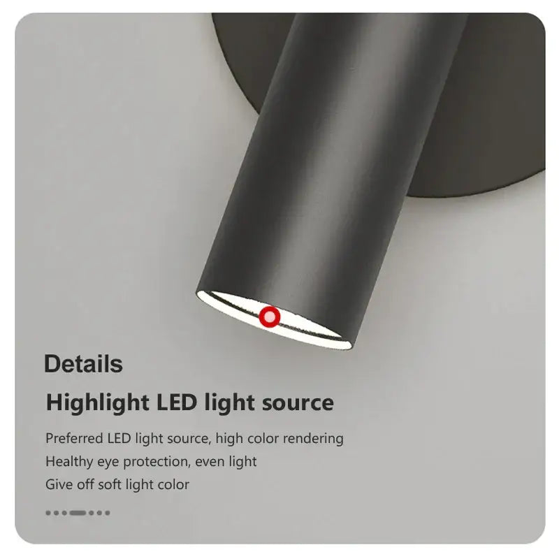 Modern minimalist black & white led wall lamp bedroom spotlight