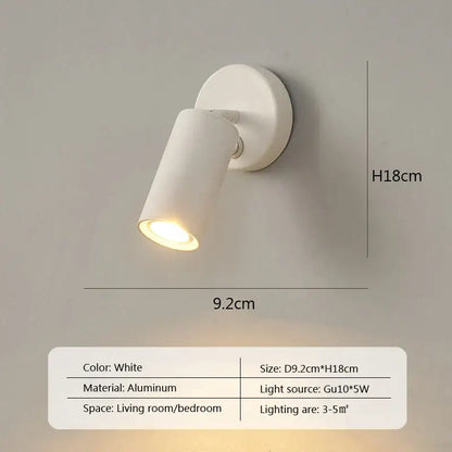Modern minimalist black & white led wall lamp bedroom spotlight