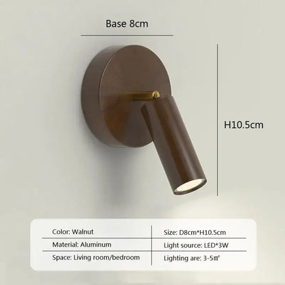 Modern minimalist black & white led wall lamp bedroom spotlight