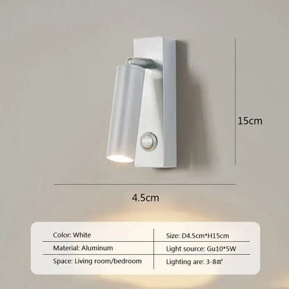 Modern minimalist black & white led wall lamp bedroom spotlight
