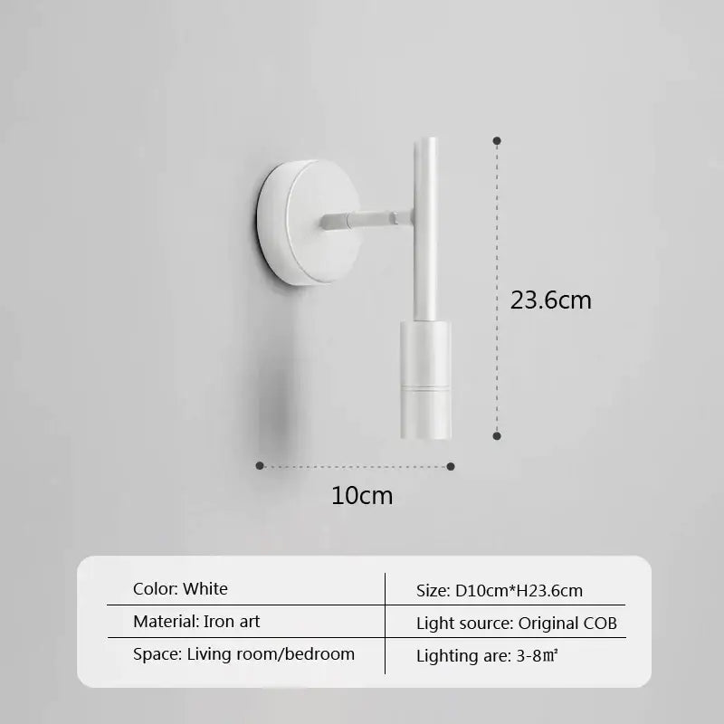 Modern minimalist black & white led wall lamp bedroom spotlight