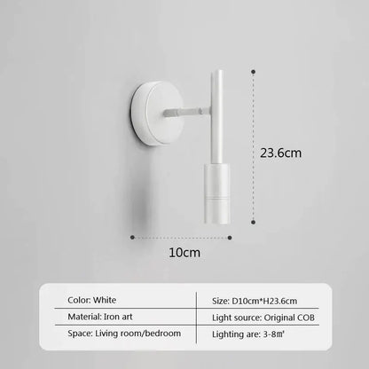 Modern minimalist black & white led wall lamp bedroom spotlight
