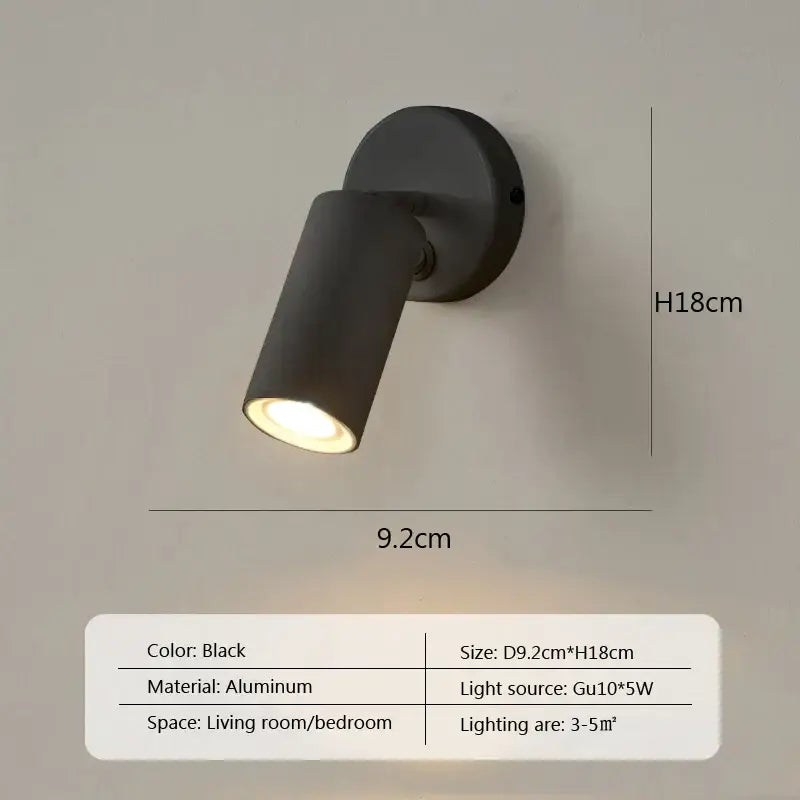 Modern minimalist black & white led wall lamp bedroom spotlight