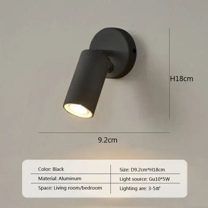 Modern minimalist black & white led wall lamp bedroom spotlight
