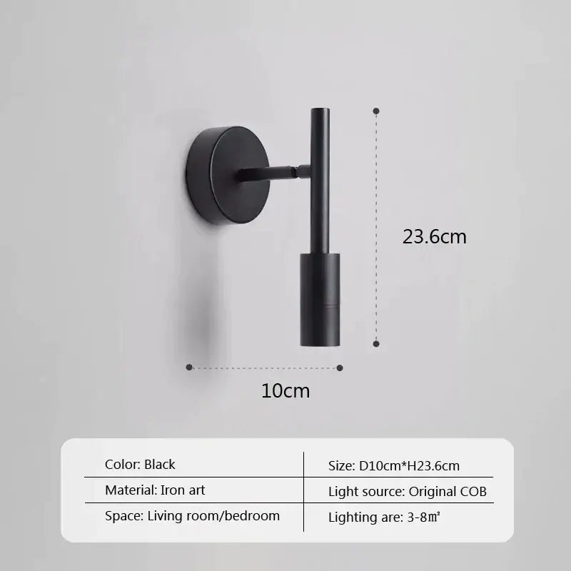 Modern minimalist black & white led wall lamp bedroom spotlight