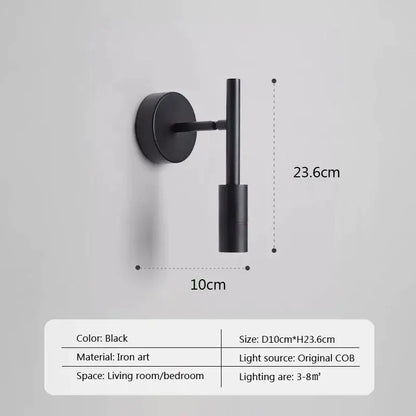 Modern minimalist black & white led wall lamp bedroom spotlight