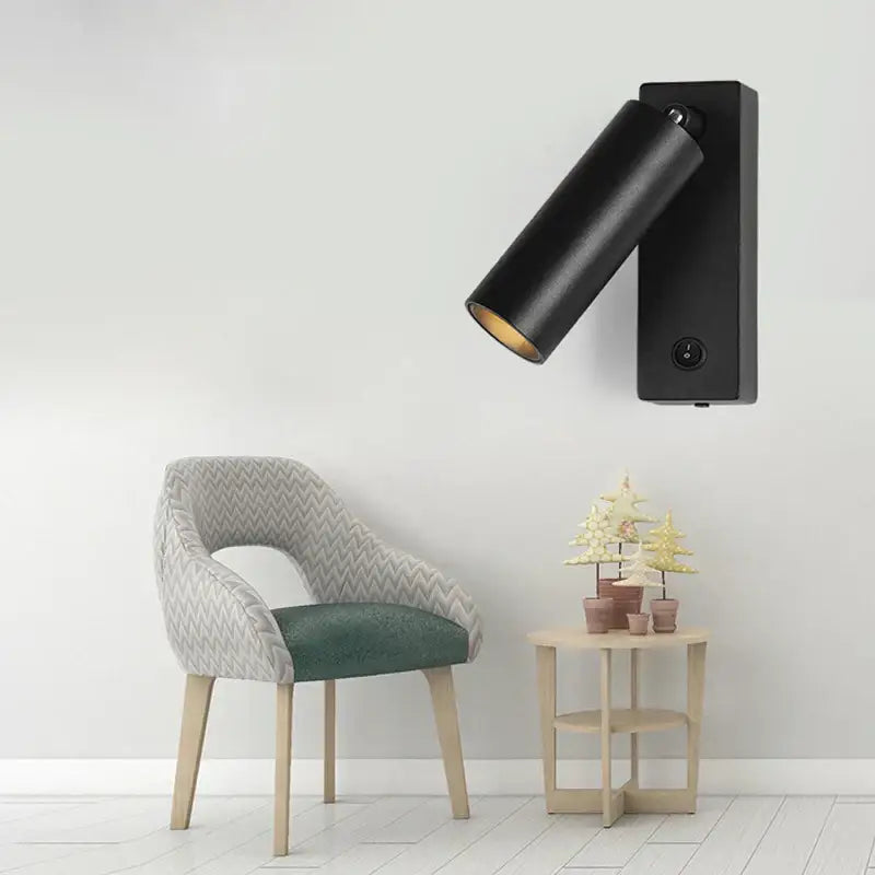Modern minimalist black & white led wall light bedroom spotlight