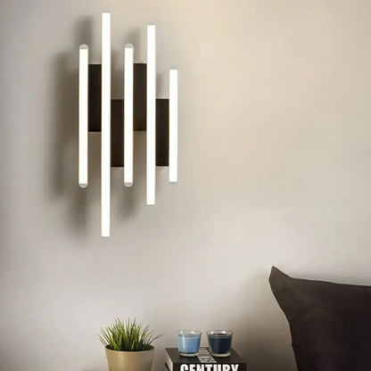 Modern minimalist black & white led wall sconce bedroom warm white light
