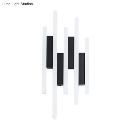 Modern minimalist black & white led wall sconce bedroom warm white light