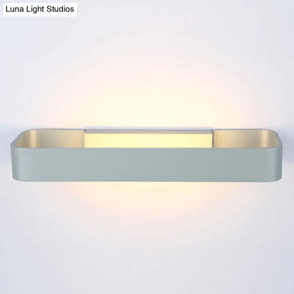 Modern minimalist black & white rectangular wall lamp bedroom light